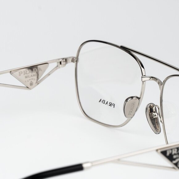 Prada Women Eyeglasses Gold Rectangle PRB50V 1BC1O1 NEW AUTHENTIC - Picture 7 of 10